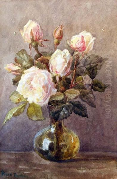 Still Life - Flowers In A Vase Oil Painting by Rose Barton