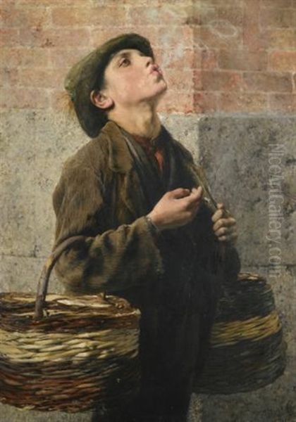 Smoke Rings (the Little Struggler) Oil Painting by Georgios Jakobides