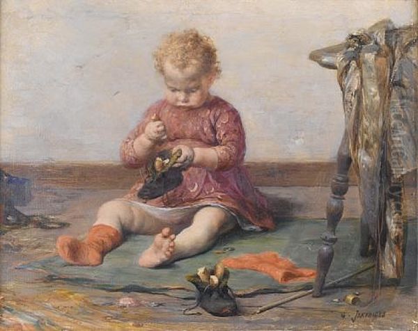 Playtime Oil Painting by Georgios Jakobides