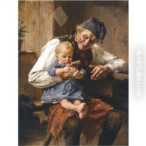 Grandpa's Favourite Oil Painting by Georgios Jakobides