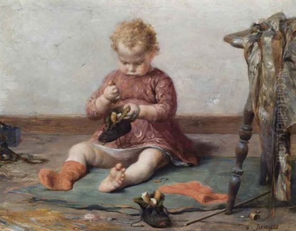 Playtime Oil Painting by Georgios Jakobides