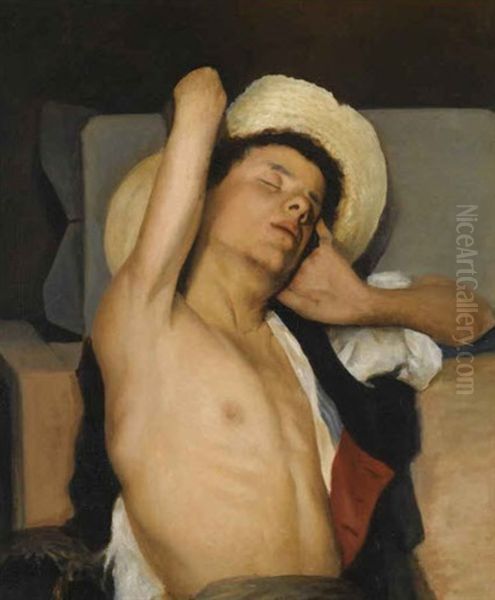 Young Boy Oil Painting by Georgios Jakobides