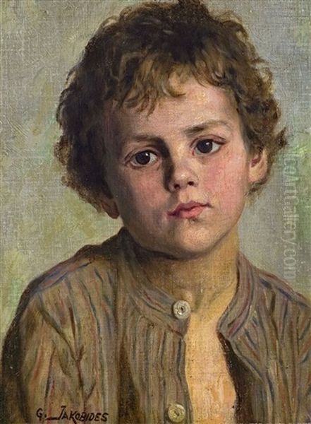 Portrat Eines Knaben Oil Painting by Georgios Jakobides