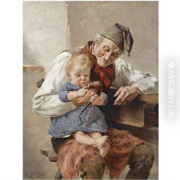 Grandpa's Favourite Oil Painting by Georgios Jakobides