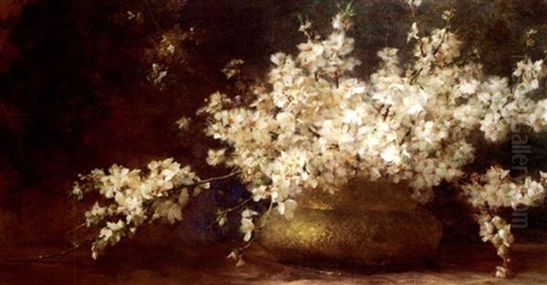 Almond Blossoms Oil Painting by Georgios Jakobides