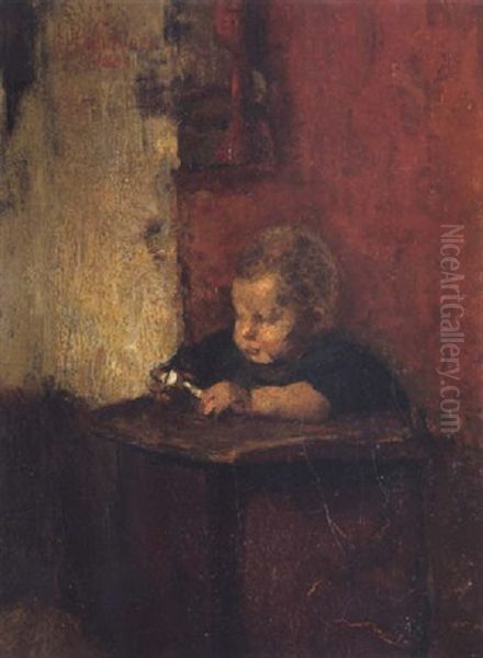 Playtime Oil Painting by Georgios Jakobides