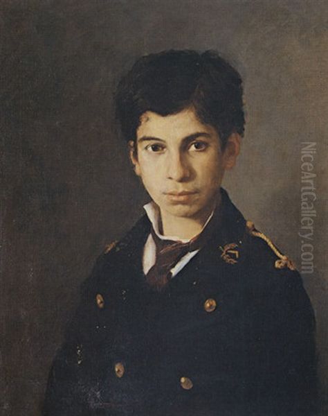 Portrait Of A Schoolboy Oil Painting by Georgios Jakobides