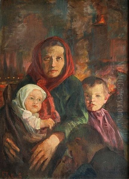 Family Oil Painting by Frantisek Jakub