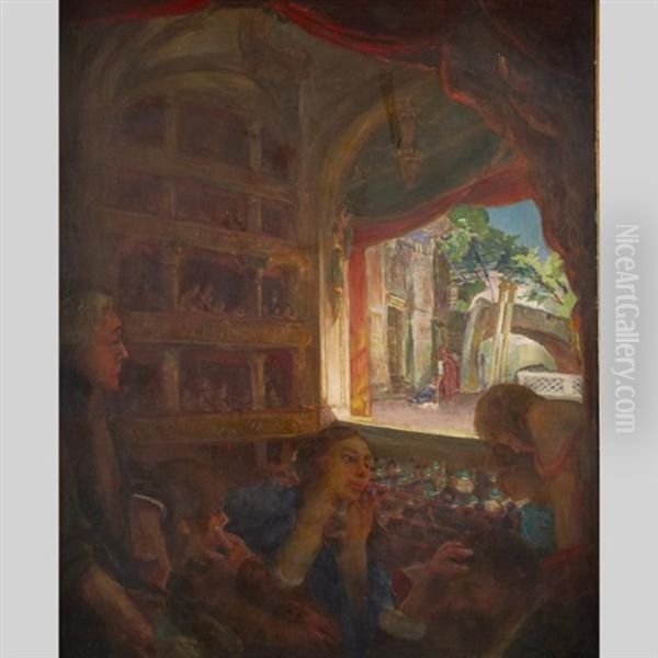 Opera At The Tyl Theatre, Prague Oil Painting by Frantisek Jakub