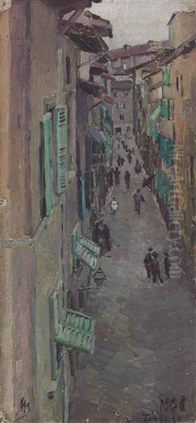 A Street In Florence Oil Painting by Maria Vasilevna Jakunchikova