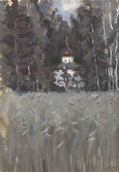 Church At Abramtsevo Oil Painting by Maria Vasilevna Jakunchikova