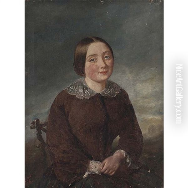 Portrait De Femme by Charles Francois Jalabert