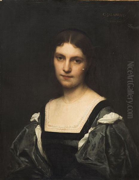 Portrait De Jeune Femme En Costume De La Renaissance Oil Painting by Charles Francois Jalabert