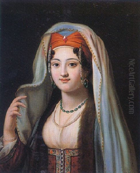 Femme Turque Oil Painting by Charles Francois Jalabert