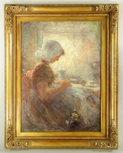 Woman With Bonnet Oil Painting by Armand Gustave Gerard Jamar