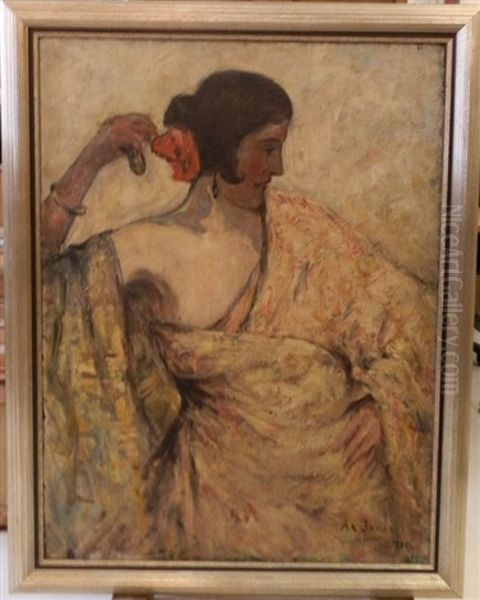 Une Gitane Oil Painting by Armand Gustave Gerard Jamar