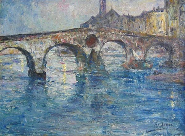 Le Pont De Verone Oil Painting by Armand Gustave Gerard Jamar