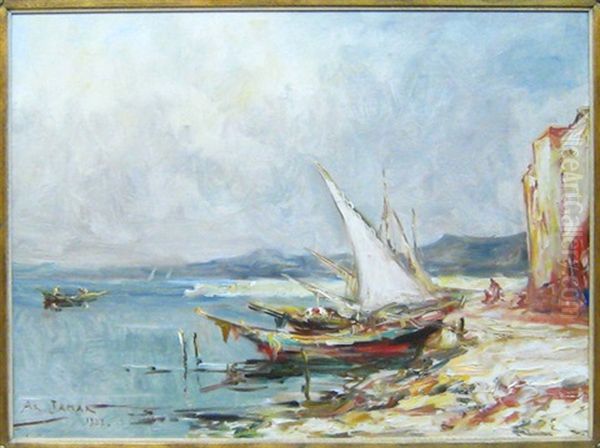 Les Martigues Oil Painting by Armand Gustave Gerard Jamar