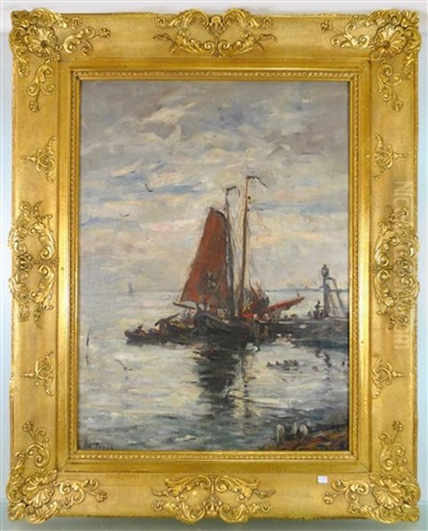 Marine Oil Painting by Armand Gustave Gerard Jamar