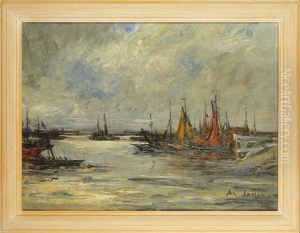 Marine Oil Painting by Armand Gustave Gerard Jamar