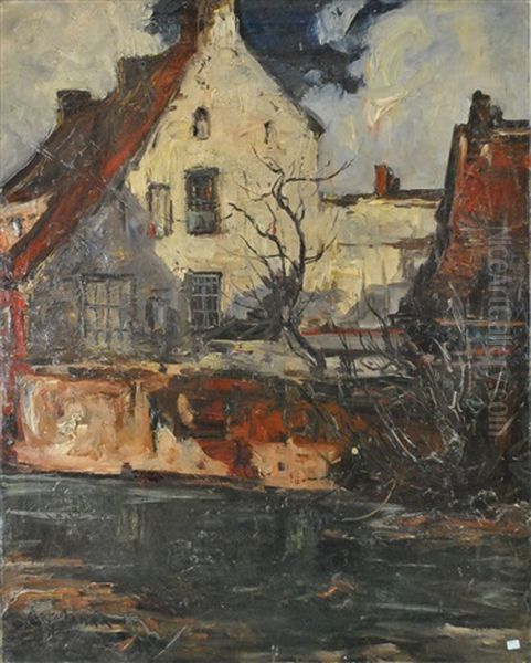 Moulin A Eau Oil Painting by Armand Gustave Gerard Jamar