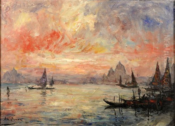 Soir A Venise Oil Painting by Armand Gustave Gerard Jamar