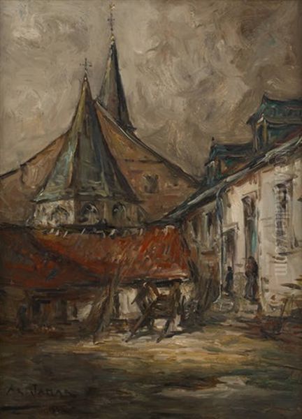 Eglise Saint Pancrace De Kraainem Oil Painting by Armand Gustave Gerard Jamar