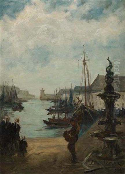 Vue Portuaire Oil Painting by Armand Gustave Gerard Jamar