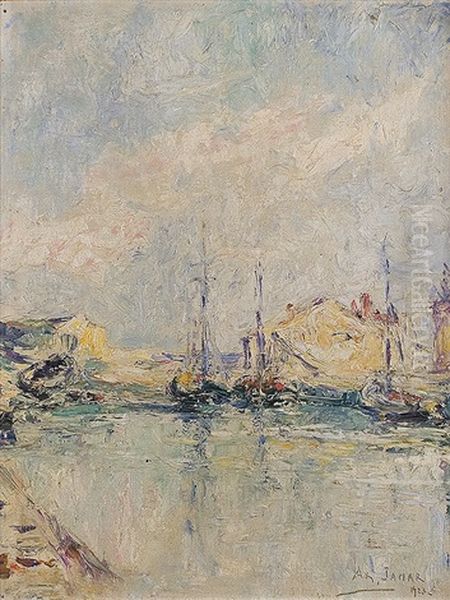 Mediterraner Hafen Oil Painting by Armand Gustave Gerard Jamar