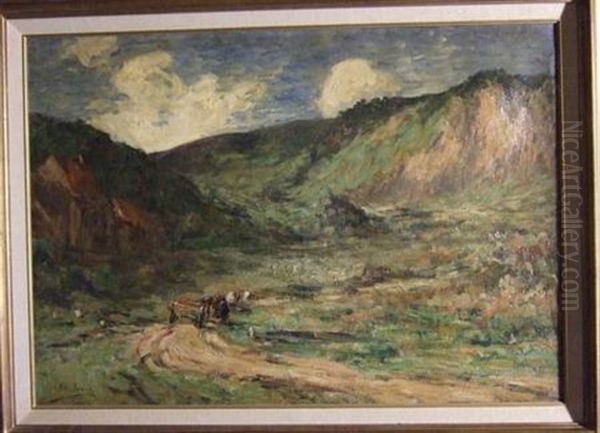 Paysage Anime Dans Les Ardennes Oil Painting by Armand Gustave Gerard Jamar