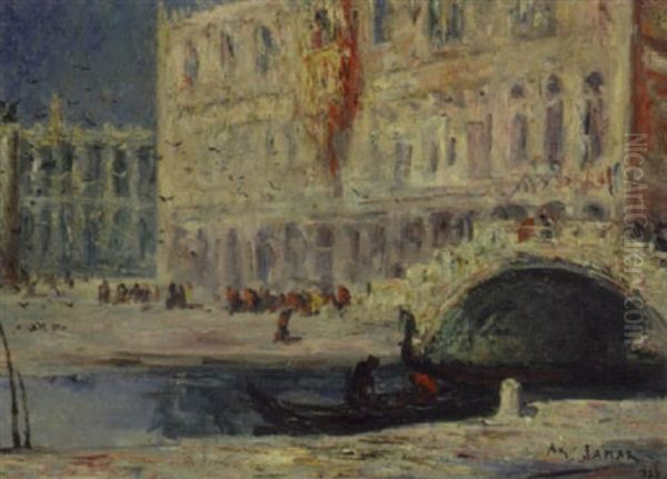 Dogenpalast In Venedig Oil Painting by Armand Gustave Gerard Jamar