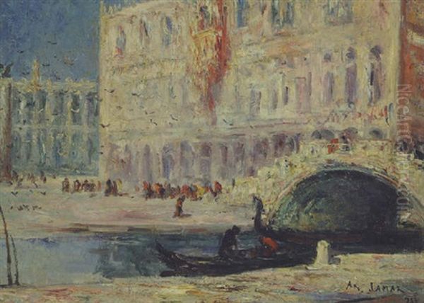 Dogenpalast In Venedig Oil Painting by Armand Gustave Gerard Jamar