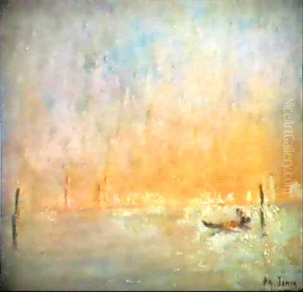 Lagune A Venise Oil Painting by Armand Gustave Gerard Jamar