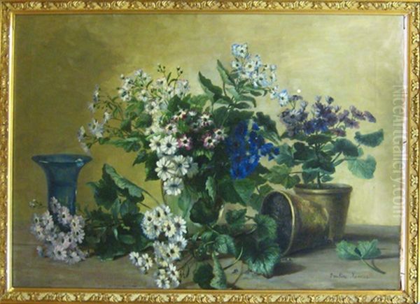 Nature Morte Aux Fleurs Oil Painting by Pauline Jamar