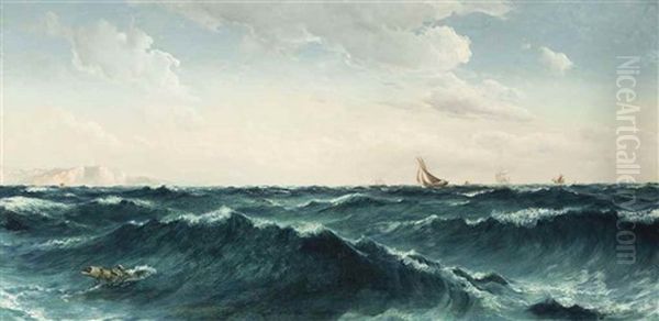 Busy Shipping Lanes Oil Painting by David James