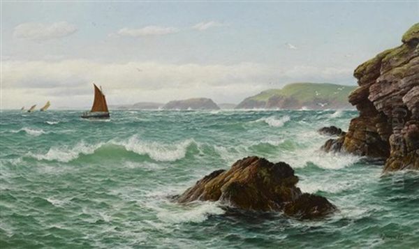 An Easterly Breeze, Caermarthen [sic] Bay, South Wales Oil Painting by David James