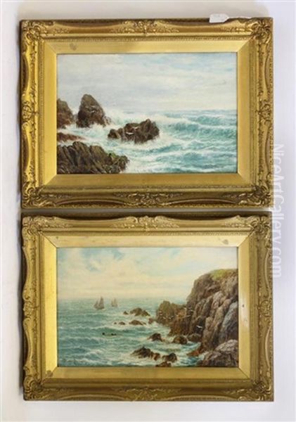 Cornish Coastal Scenes (pair) Oil Painting by David James