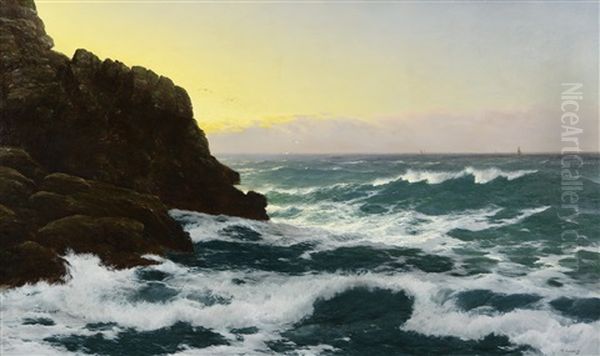 Evening, Cornish Coast Oil Painting by David James