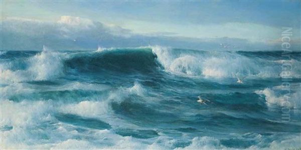 A Ground Sea Oil Painting by David James