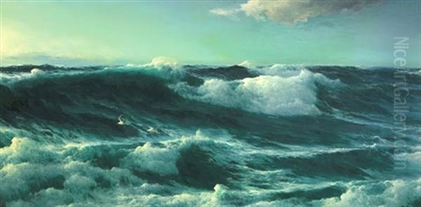 Atlantic Breakers Oil Painting by David James