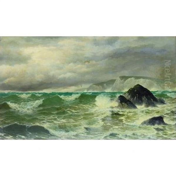 Choppy Seas Off Dover Oil Painting by David James