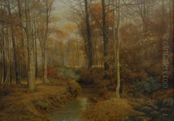 Autumn Landscape Oil Painting by Ernst L. Bartsch