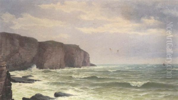 Rocky Coastal Scene Oil Painting by David James