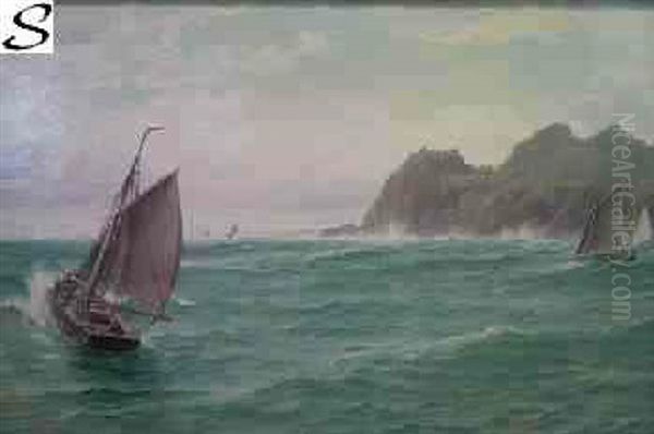 Southwest Breeze Off Penninis Head, Scilly Oil Painting by David James