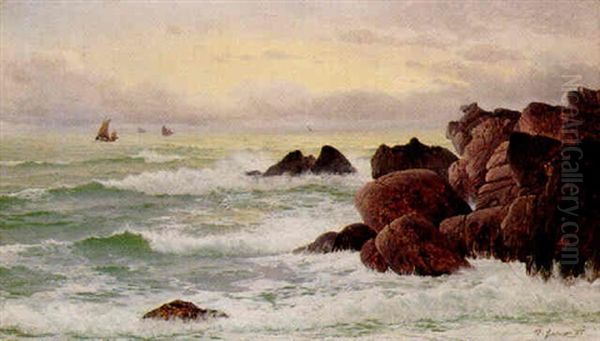 Rocky Coastline Oil Painting by David James