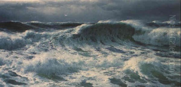 Atlantic Breakers Oil Painting by David James