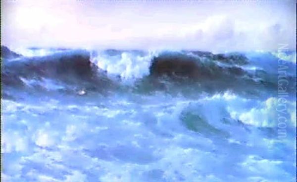 Waves Breaking Oil Painting by David James