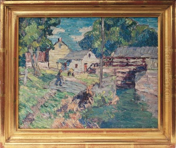 Lock Keeper's House, New Hope, Pennsylvania Oil Painting by John Wells James