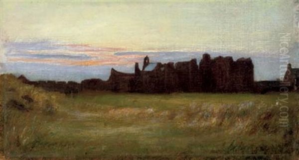 Sunset At Lindisfarne Oil Painting by Walter Charles James