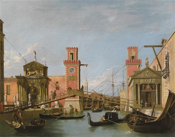 The Arsenal Gates, Venice Oil Painting by William James